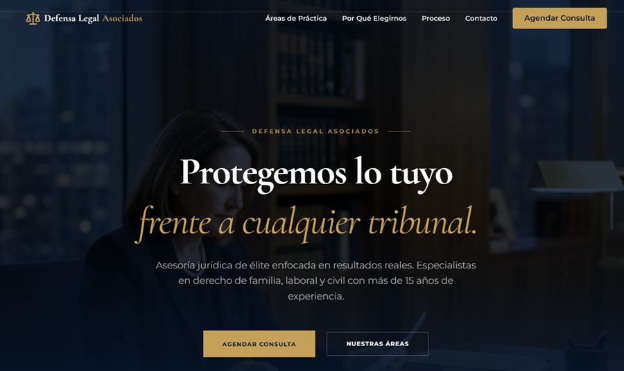 Demo del sitio Defensa Legal Asociados